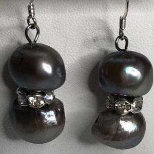 Sterling wire 2 pearl Freshwater pearl earring